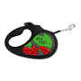 Поводок-рулетка для собак WAUDOG R-leash, рисунок "Калина", XS, до 12 кг, 3 м, светоотражающая лента