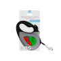 Поводок-рулетка для собак WAUDOG R-leash, рисунок "Калина", S, до 15 кг, 5 м, светоотражающая лента
