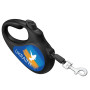 Поводок-рулетка для собак WAUDOG R-leash, рисунок "Флаг", XS, до 12 кг, 3 м, светоотражающая лента