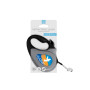 Поводок-рулетка для собак WAUDOG R-leash, рисунок "Флаг", XS, до 12 кг, 3 м, светоотражающая лента