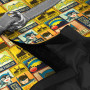 Шлея для собак м'яка WAUDOG Clothes з QR паспортом, малюнок "Бетмен вінтаж", XS2, В 28-31 см, С 20-22 см