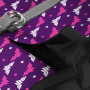 Шлея для собак мягкая WAUDOG Clothes c QR паспортом, рисунок "Чудо-женщина фиолет", S2, В 46-50 см, С 43-45 см