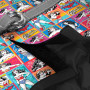 Шлея для собак мягкая WAUDOG Clothes c QR паспортом, рисунок "Чудо-женщина комикс", S2, В 46-50 см, С 43-45 см