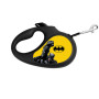 Поводок-рулетка для собак WAUDOG R-leash, рисунок "Бэтмен Желтый", L, до 50 кг, 5 м, светоотражающая лента черный