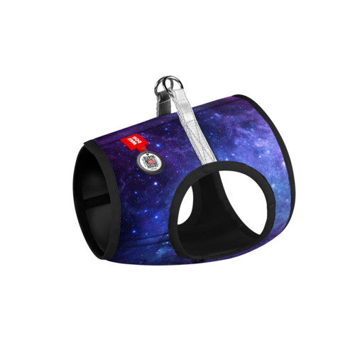 Шлея для собак м'яка WAUDOG Clothes з QR-паспортом, малюнок "NASA21", XS4 B 36-39 см, C 26-28 см