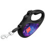 Поводок-рулетка для собак WAUDOG R-leash, рисунок "NASA21", XS, до 12 кг, 3 м, светоотражающая лента черный