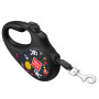 Поводок-рулетка для собак WAUDOG R-leash, рисунок "NASA", M, до 25 кг, 5 м, светоотражающая лента черный