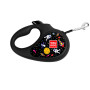 Поводок-рулетка для собак WAUDOG R-leash, рисунок "NASA", M, до 25 кг, 5 м, светоотражающая лента черный
