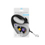 Поводок-рулетка для собак WAUDOG R-leash, рисунок "NASA", M, до 25 кг, 5 м, светоотражающая лента черный
