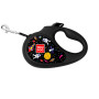 Поводок-рулетка для собак WAUDOG R-leash, рисунок "NASA", XS, до 12 кг, 3 м, светоотражающая лента черный