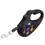 Повідець-рулетка для собак WAUDOG R-leash, малюнок "NASA", S, до 15 кг, 5 м, світловідбиваюча стрічка 