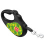 Поводок-рулетка для собак WAUDOG R-leash, рисунок "Авокадо", S, до 15 кг, 5 м, светоотражающая лента