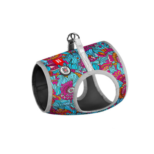 Шлея для собак м'яка WAUDOG Clothes з QR паспортом, малюнок "Літо", XS3, В 32-35 см, С 22-24 см