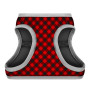 Шлея для собак мягкая WAUDOG Clothes c QR паспортом, рисунок "Шотландка красная", S1, В 40-45 см, С 29-31 см