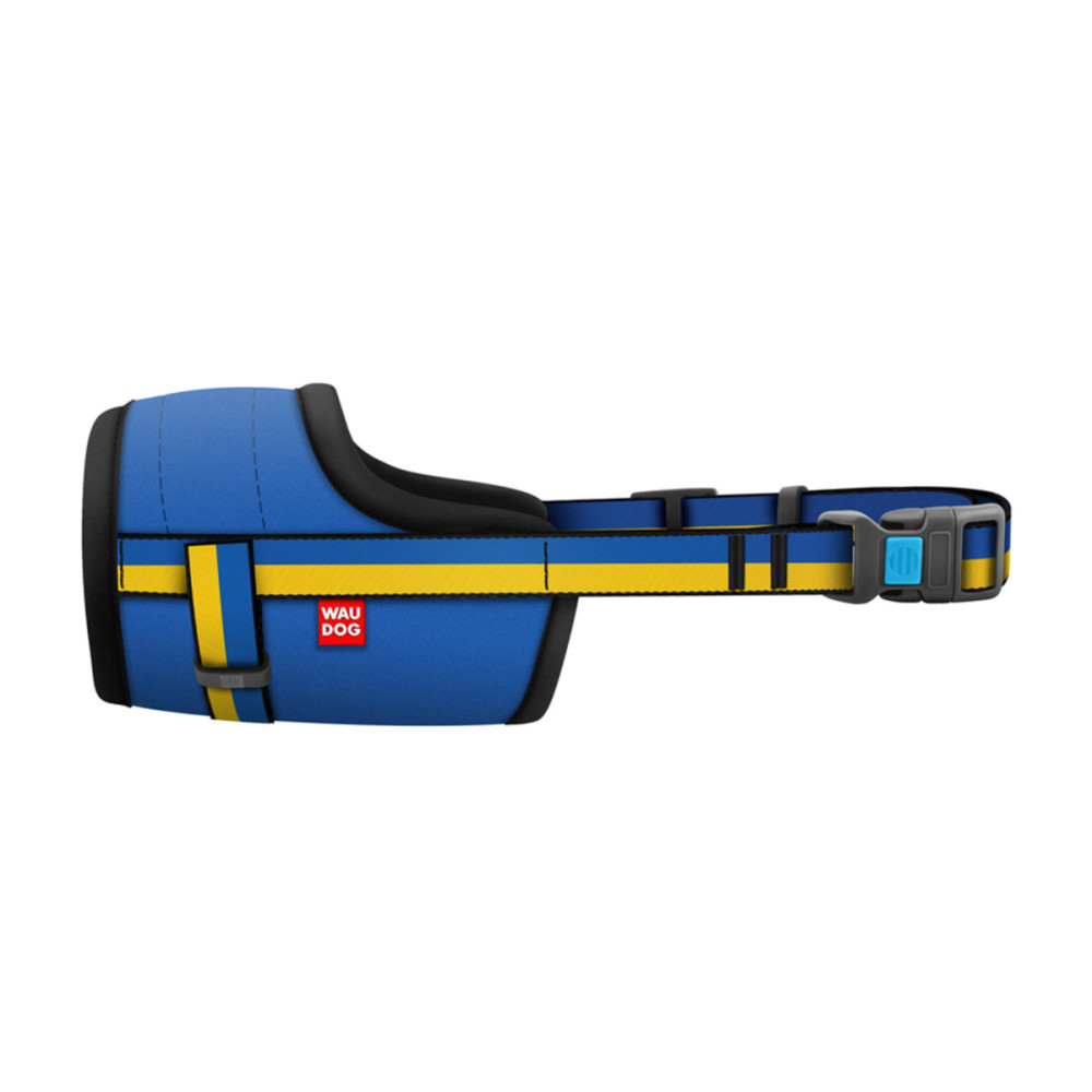 Намордник для собак WAUDOG Nylon, рисунок "Colors of freedom", пластиковый фастекс, размер XL, О 35-43 см