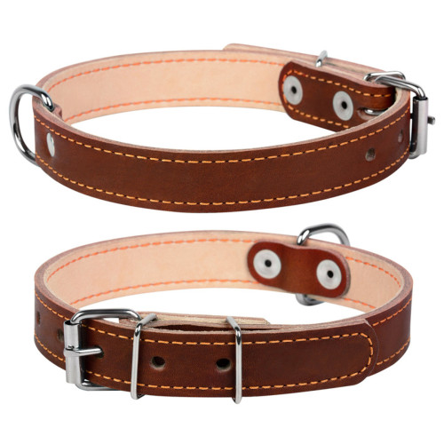 Ошейник "CoLLaR" для собак двойной (ширина 14мм, длина 27-35см) коричневый