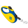 Поводок-рулетка для собак WAUDOG R-leash, рисунок "Colors of freedom", S, до 15 кг, 5 м, светоотражающая лента