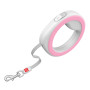 Поводок-рулетка для собак WAUDOG R-leash, круглая, XS-M, до 40 кг, 2,9 м, светоотражающая лента розовый