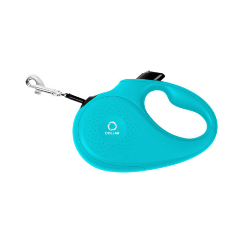Поводок-рулетка CoLLaR для собак, размер L, 50 кг, 5 м, светоотражающая лента, голубой