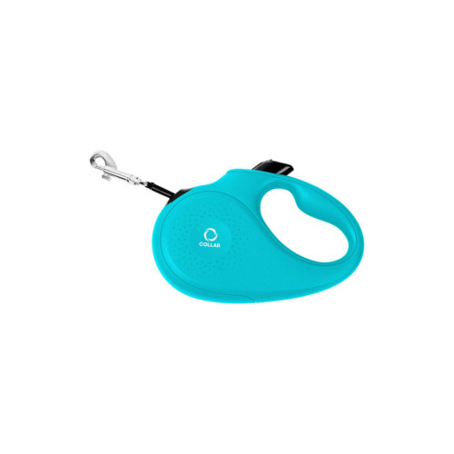 Поводок-рулетка CoLLaR для собак, размер XS, 12 кг, 3 м, светоотражающая лента, голубой