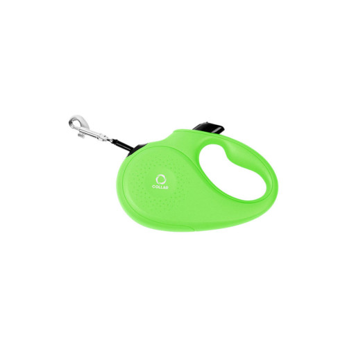 Поводок-рулетка CoLLaR для собак, размер XS, 12 кг, 3 м, светоотражающая лента, салатовый
