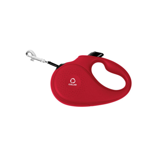 Повідець-рулетка CoLLaR для собак, розмір S, 15 кг, 5 м, світловідбивна стрічка, червоний