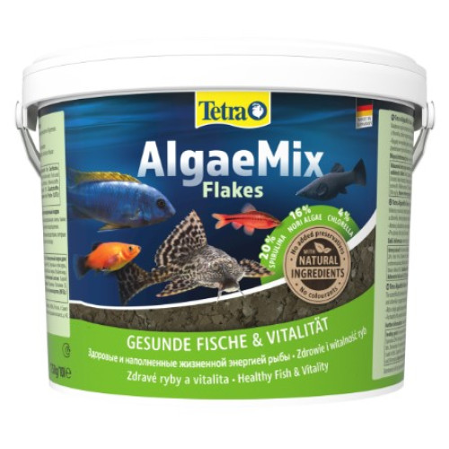 Корм для всех видов травоядных рыбок Tetra Algae Mix Хлопья, 10 л