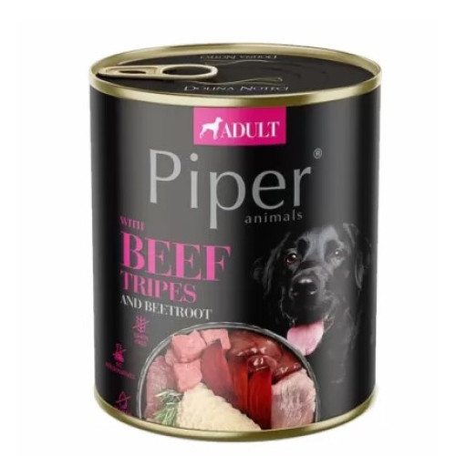 Влажный корм для собак "DN Piper" консервы с говяжьим желудком и свеклой 800 г