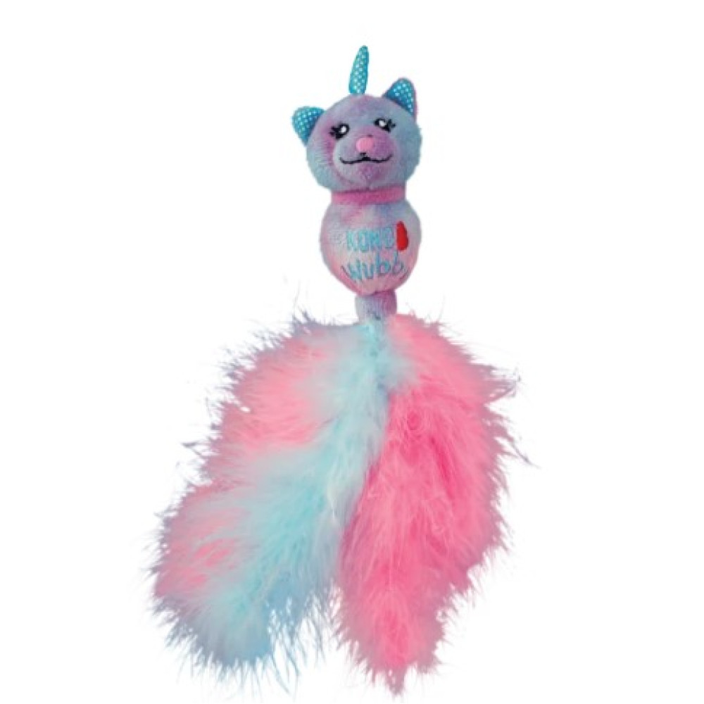 Іграшка для котів KONG Cat Wubba Caticorn Вубба Єдиноріг з пір’ям, з котячою м’ятою м’ятою, 23 см