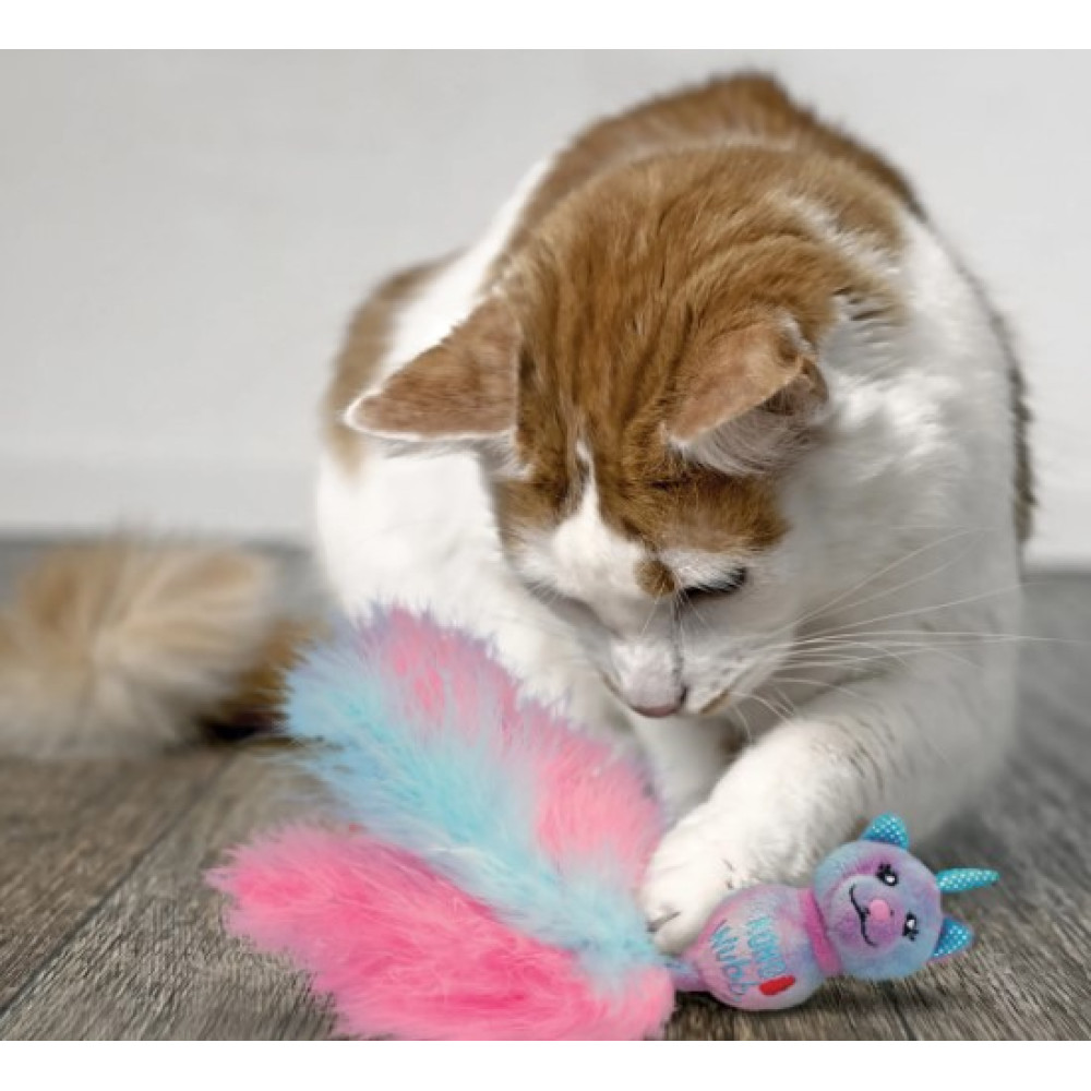 Іграшка для котів KONG Cat Wubba Caticorn Вубба Єдиноріг з пір’ям, з котячою м’ятою м’ятою, 23 см