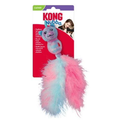Игрушка для кошек KONG Cat Wubba Caticorn Вубба Единорог с перьями, с кошачьей мятой мятой, 23 см
