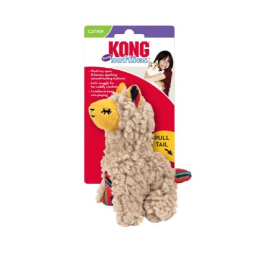 Игрушка KONG для кошек Softies Buzzy Llama Софтис Баззы Лама, механическая с жужжанием