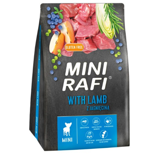Сухой корм для взрослых собак малых пород Dolina Noteci Rafi Mini с ягненком 3 кг