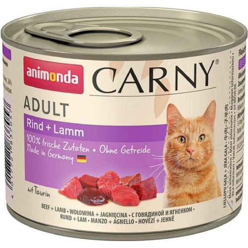 Влажный корм Carny Adult Beef Lamb для  кошек консерва с говядиной и ягненком 200 г