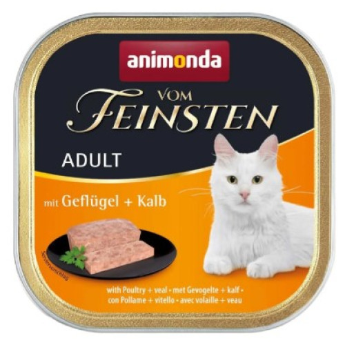 Вологий корм для котів Animonda Vom Feinsten Adult, з птицею і телятиною, консерва 100 г