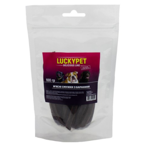 Лакомство для собак Lucky Pet Мясные полоски из баранины, 100 г