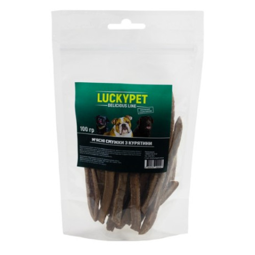 Ласощі для собак Luсky Pet Мясні смужки з курятини 100г