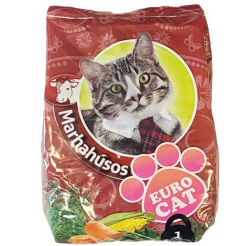 Сухой корм для кошек EuroCat говядина,1 кг