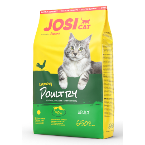 Сухой корм JosiCat Crunchy Poultry для взрослых кошек с мясом птицы, 650 г