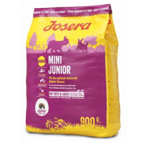 Сухий корм Josera MiniJunior для цуценят малих порід (від 3 тижнів) і для дорослих собак мініатюрних порід, 900 г