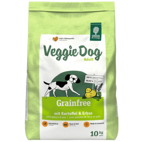 Сухой вегетарианский беззерновой корм Green Petfood VeggieDog Grainfree для взрослых собак, 10 кг