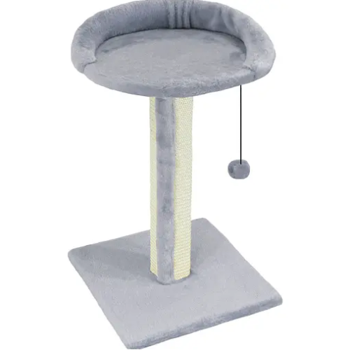 Когтеточка для кошек Lucky Pet дом "Верховина плюс" (мех, серый) - 36х36х54 см