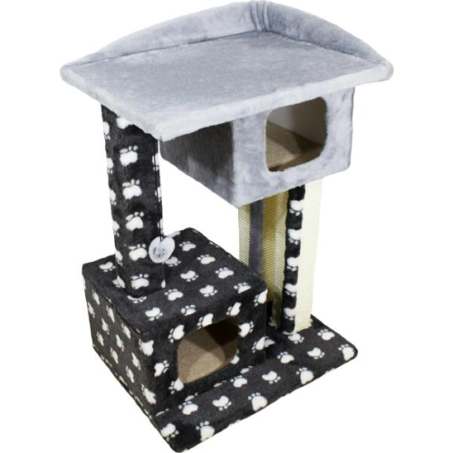 Когтеточка для кошек Lucky Pet дом "Каньон" мех, серый