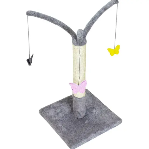 Когтеточка для кошек Lucky Pet "Карусель" сезаль (серая) - h70см, 33X33X70 см