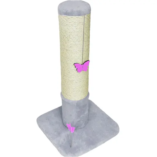 Дряпка для кошек Lucky Pet "Столбик круглый" серый h73см, 38X38X73 см