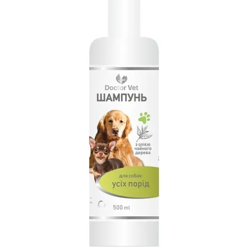 Шампунь для собак усіх порід Doctor Vet (з олією чайного дерева) рідина - 500 мл