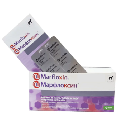 Препарат от инфекции органов дыхания у собак KRKA Марфлоксин 80 мг таблетки - 12 шт