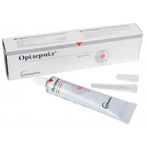 Антимикробный препарат для собак и кошек Vetoquinol Оридермил (ушная) мазь - 10 гр