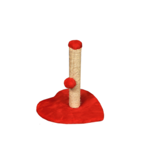 Когтеточка для кошек Lucky Pet Амурчик 2 красная, синяя, столбик - 40x37x62 см