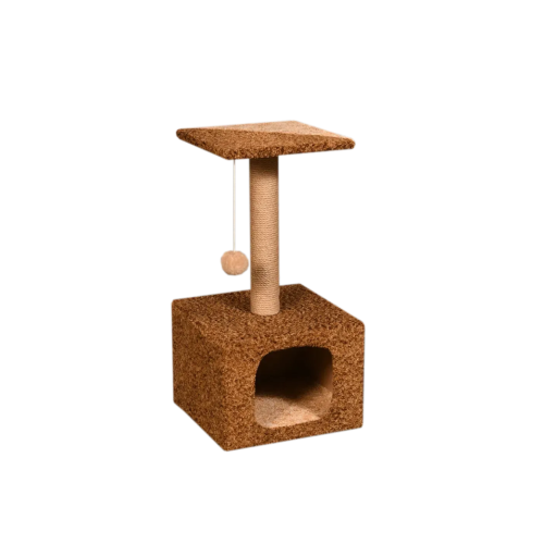 Дряпка для котів Lucky Pet "КотеДж" беж, коричневий, будиночок - 30x30x67см